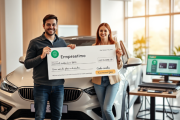 Imagem ilustrativa de um carro novo adquirido com empréstimo da Geru