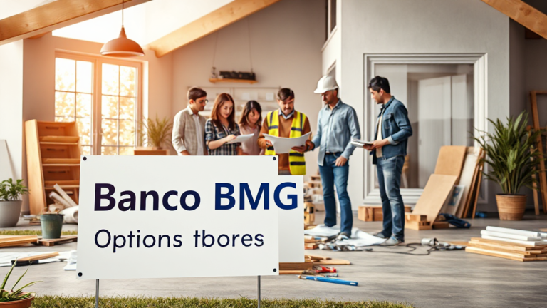 Imagem representando empréstimos do Banco BMG para reformas e projetos imobiliários.