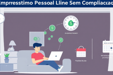 Pessoa utilizando seu celular para solicitar um empréstimo pessoal online sem complicação.