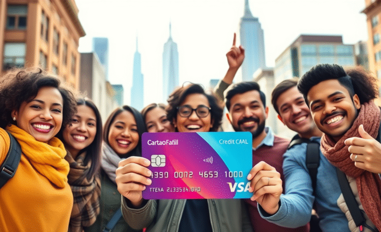 Imagem de um cartão de crédito representando o Cartão Fácil para Imigrantes