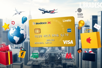 Imagem do Cartão Bradesco Visa Gold, destacando seus benefícios.