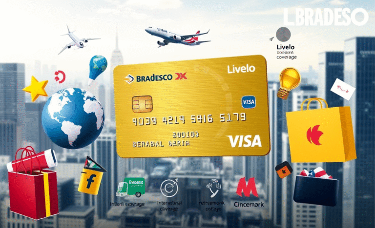 Imagem do Cartão Bradesco Visa Gold, destacando seus benefícios.