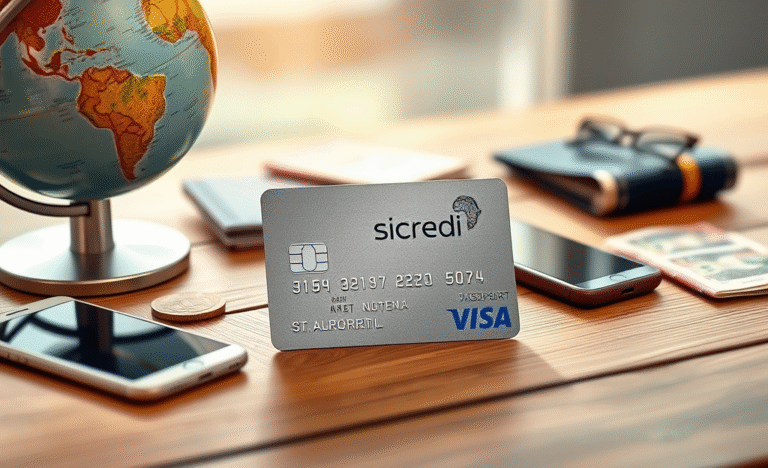Imagem do Cartão Sicredi Visa Internacional destacando suas características e benefícios.