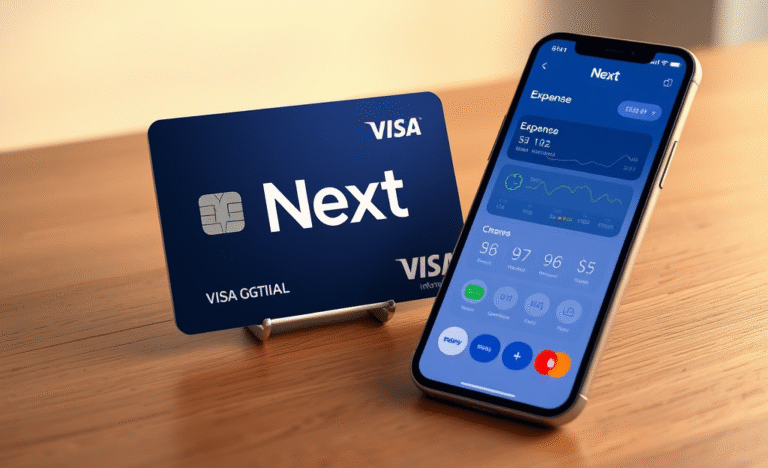 Imagem do Cartão Next Visa Internacional com detalhes sobre suas vantagens e benefícios.