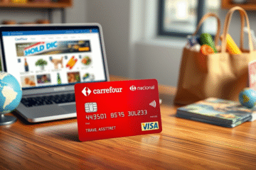 Imagem destacada do Cartão Carrefour Visa Nacional com destaque para seus benefícios e vantagens.