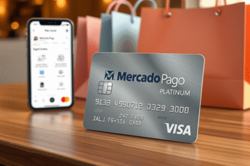Imagem do Cartão Mercado Pago Visa Platinum com destaque para seus benefícios e vantagens.