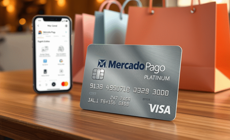 Imagem do Cartão Mercado Pago Visa Platinum com destaque para seus benefícios e vantagens.